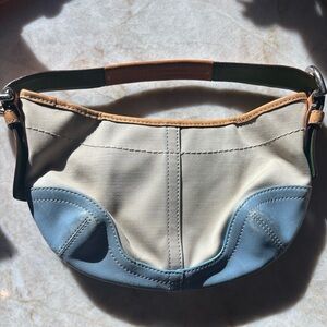 Coach Canvas & Leather Vintage Small Shoulder Bag | Color block | Used